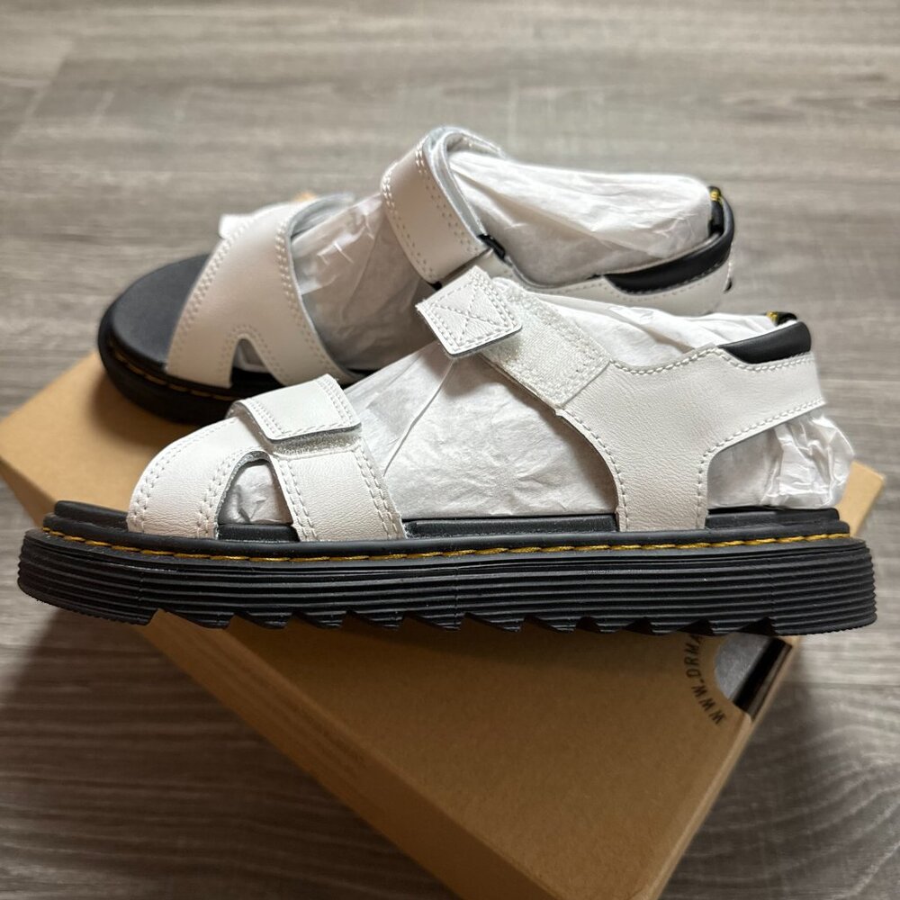 NIB Dr. Martens Vossie Y T Lamper White Unisex Big Kids Sandals Girls Size 6 - Picture 4 of 7